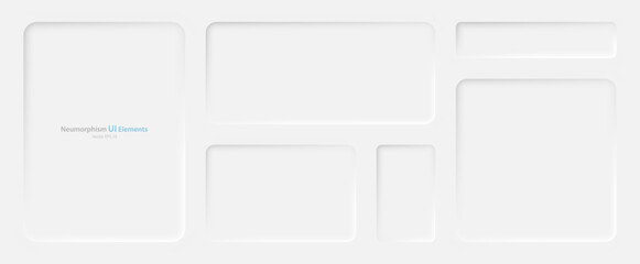 A set of banners in the neumorphism style on a white background. User interface elements. Vector illustration.