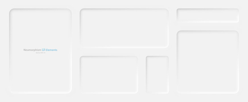 A set of banners in the neumorphism style on a white background. User interface elements. Vector illustration.