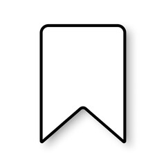 A favorite icon with a shadow on a white background. Bookmark in linear style. Vector EPS 10.