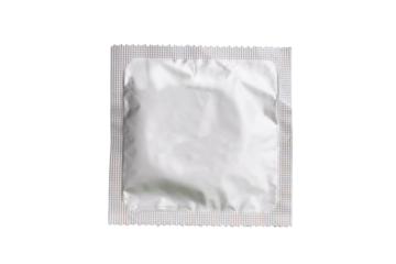 Condom contraceptive in a package, transparent background, isolated png.