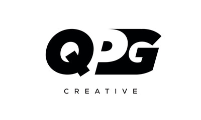 QPG letters negative space logo design. creative typography monogram vector