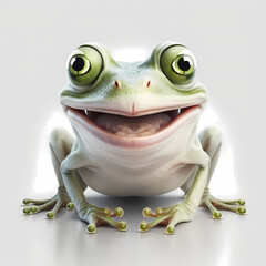 White Frog / Albino Frog. Generative AI