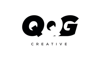 QQG letters negative space logo design. creative typography monogram vector