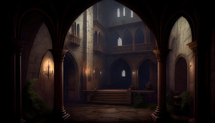 Obraz premium interior of church - By Generative AI