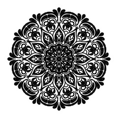 Circular pattern in the form of a mandala. Henna tatoo mandala. Mehndi style. Decorative pattern in oriental style. Coloring book page.