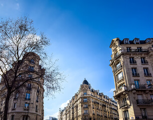 Street view of Paris city, France.