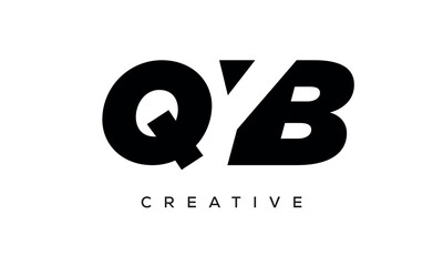 QYB letters negative space logo design. creative typography monogram vector