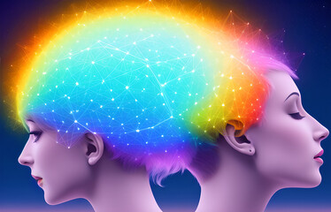 Human mental energy abstract illustration, generated ai