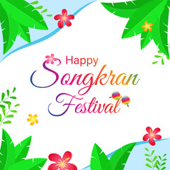 Vector illustration of Happy Songkran Festival wishes greeting card