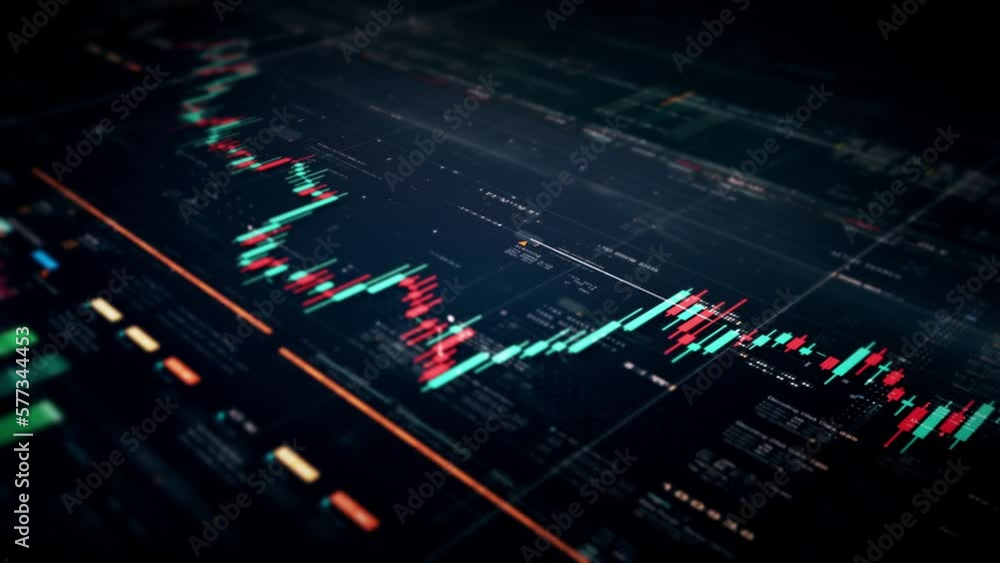Poster business stock market, trading, info graphic with animated graphs, charts and data numbers insight a