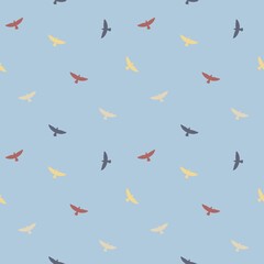 Seamless pattern with birds. Pastel colors. For textiles and paper