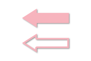 Pink paper arrow isolated on transparent background