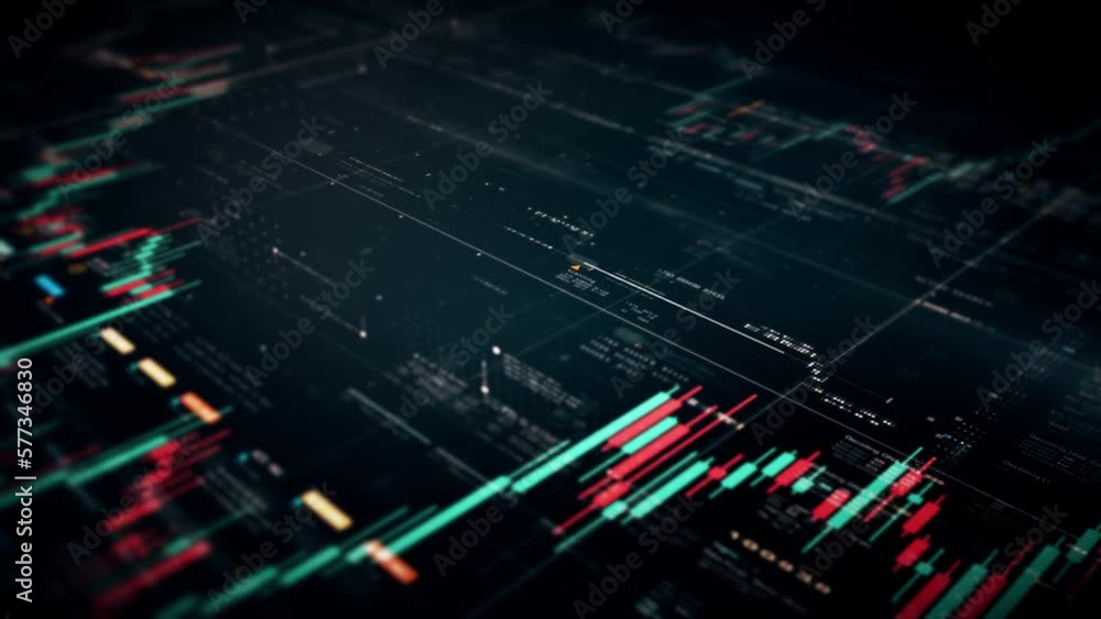 Poster business stock market, trading, info graphic with animated graphs, charts and data numbers insight a