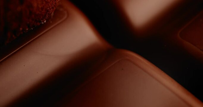 Macro Shot Of Tasty Milk Chocolate Bar