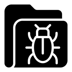 infected folder glyph icon