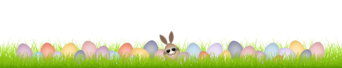 Osterwiese Braunes Hasenei Sonnenbrille & 28 Bunte Ostereier