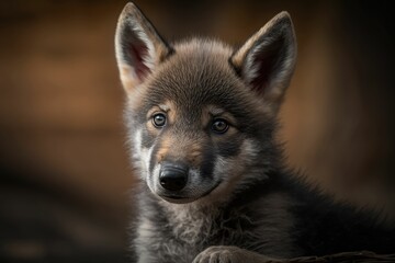 Fototapeta premium wolf cub generative AI