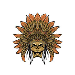 Skull chief indian native america.