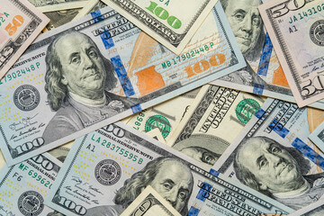 Background Of money pile dollar bills