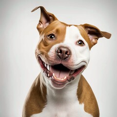 portrait of a smiling dog pit bull 