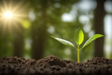 Fototapeta premium young plant in the ground