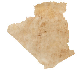 map of Algeria on old brown grunge paper	