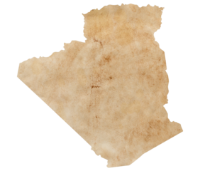 map of Algeria on old brown grunge paper	
