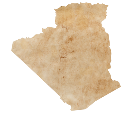 map of Algeria on old brown grunge paper	