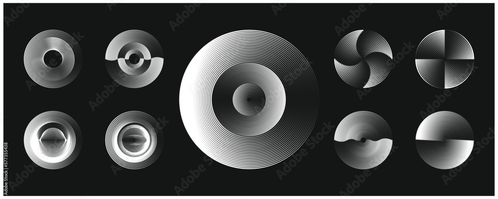 Wall mural design a spiral line backdrop. abstract monochrome background. no gradient, trendy vector design ele