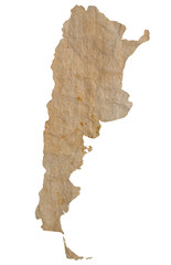 map of Argentina on old brown grunge paper	