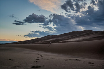 Fototapeta na wymiar Sunset in the Great Sand Dunes National Park, Colorado.