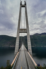 Cable-stayed bridge over the fjord in Norway