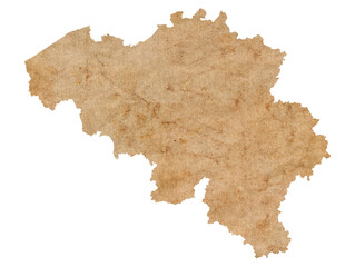 map of Belgium on old brown grunge paper	