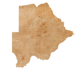 map of Botswana on old brown grunge paper	