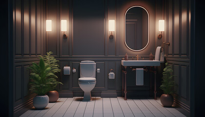 The Throne Room: A Cozy and Majestic Restroom Fit for Royalty, AI Generative