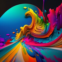 Obraz premium Acrylic painting splash. Generative AI