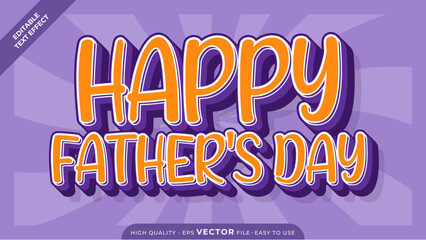 Editable text effect Happy Father's Day template style premium vector