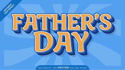 Editable text effect Happy Father's Day template style premium vector