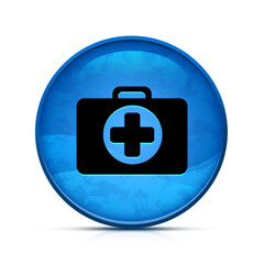 Obraz premium Medicine Bag icon on classy splash blue round button illustration