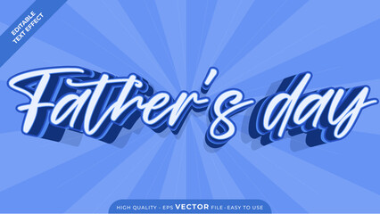 Editable text effect Happy Father's Day template style premium vector