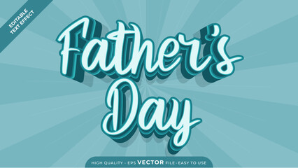 Fototapeta na wymiar Editable text effect Happy Father's Day template style premium vector