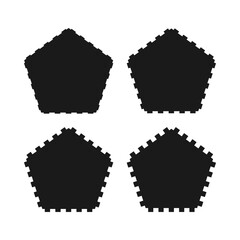 Notch Edge Pentagon Shapes Icon Set