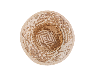 straw hat with strap  PNG transparent