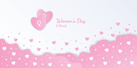 Happy International Women's Day, simple and attractive banner background