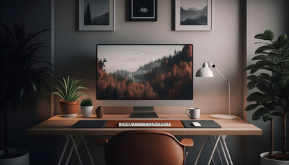 Minimalist Remote home office work station 