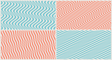 Wavy pattern with optical illusion. Abstract striped background. 3d vector illustration.