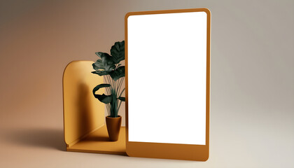 Smartphone minimalist frame with transparent screen