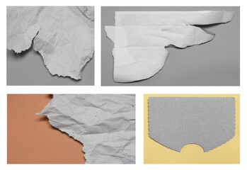 torn paper on white background with copy space for text