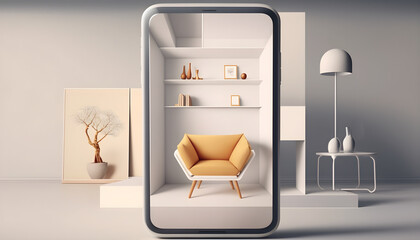 Mobile E-commerce online shopping  minimalist concept