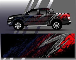 Car wrap design vector. Graphic abstract stripe racing background kit designs for wrap vehicle  race car  rally  adventure and livery